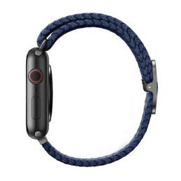 UNIQ Aspen pintas dirželis, skirtas Apple Watch 1/ 2/ 3/ 4/ 5/ 6/ 7/ 8/ SE/ SE2 44/ 42/ 45 mm – mėlynas
