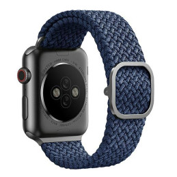 UNIQ Aspen pintas dirželis, skirtas Apple Watch 1/ 2/ 3/ 4/ 5/ 6/ 7/ 8/ SE/ SE2 44/ 42/ 45 mm – mėlynas