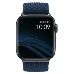 UNIQ Aspen pintas dirželis, skirtas Apple Watch 1/ 2/ 3/ 4/ 5/ 6/ 7/ 8/ SE/ SE2 44/ 42/ 45 mm – mėlynas