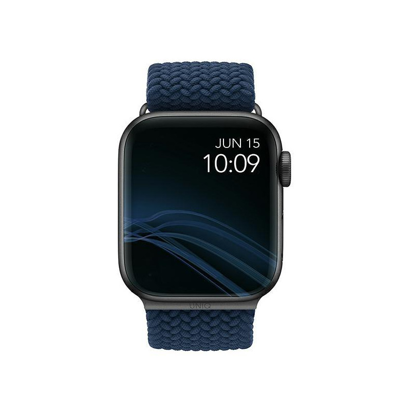 UNIQ Aspen pintas dirželis, skirtas Apple Watch 1/ 2/ 3/ 4/ 5/ 6/ 7/ 8/ SE/ SE2 44/ 42/ 45 mm – mėlynas