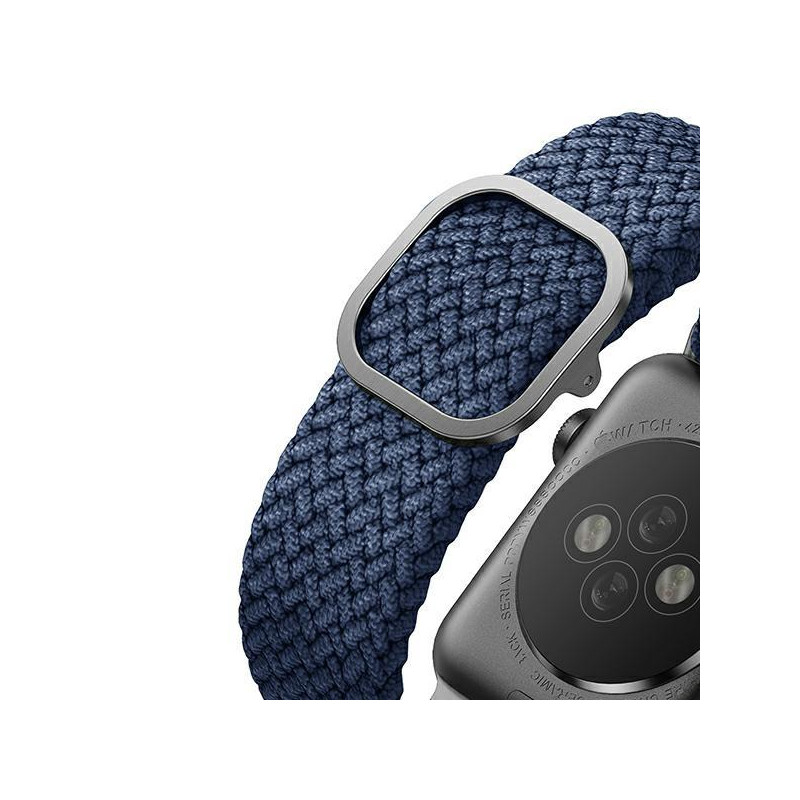 UNIQ Aspen pintas dirželis, skirtas Apple Watch 1/ 2/ 3/ 4/ 5/ 6/ 7/ 8/ SE/ SE2 44/ 42/ 45 mm – mėlynas