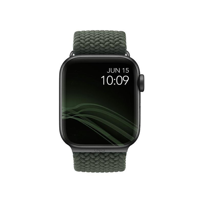 UNIQ Aspen pintas dirželis, skirtas Apple Watch 1/ 2/ 3/ 4/ 5/ 6/ 7/ 8/ SE/ SE2 44/ 42/ 45 mm – žalias