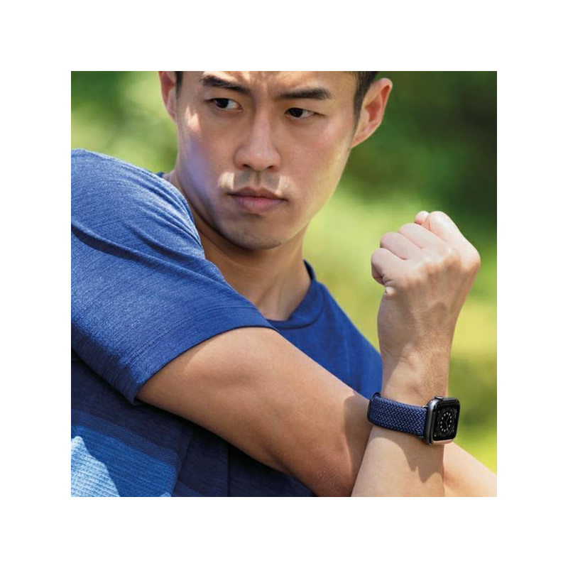 UNIQ Aspen pintas dirželis, skirtas Apple Watch 1/ 2/ 3/ 4/ 5/ 6/ 7/ 8/ SE/ SE2 44/ 42/ 45 mm – žalias