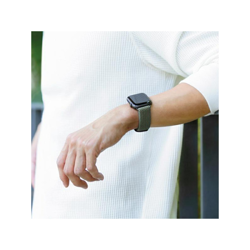 UNIQ Aspen pintas dirželis, skirtas Apple Watch 1/ 2/ 3/ 4/ 5/ 6/ 7/ 8/ SE/ SE2 44/ 42/ 45 mm – žalias