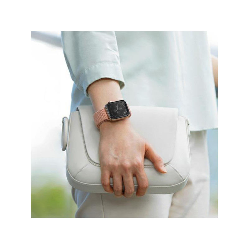 UNIQ Aspen pintas dirželis, skirtas Apple Watch 1/ 2/ 3/ 4/ 5/ 6/ 7/ 8/ SE/ SE2 44/ 42/ 45 mm – žalias