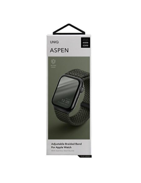 UNIQ Aspen pintas dirželis, skirtas Apple Watch 1/ 2/ 3/ 4/ 5/ 6/ 7/ 8/ SE/ SE2 44/ 42/ 45 mm – žalias UNIQ Aspen pintas dirželis, skirtas Apple Watch 1/ 2/ 3/ 4/ 5/ 6/ 7/ 8/ SE/ SE2 44/ 42/ 45 mm – žalias