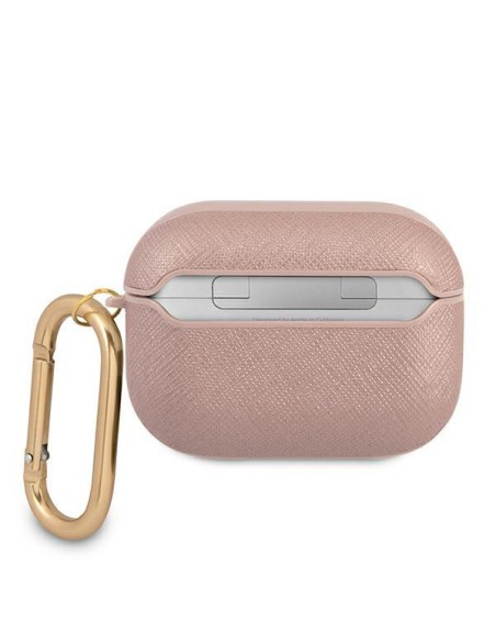 Guess Saffiano Script Metal Collection dėklas, skirtas AirPods Pro – rožinis Guess Saffiano Script Metal Collection dėklas, skirtas AirPods Pro – rožinis