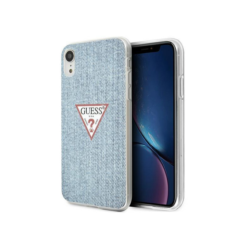 Guess GUHCI61PCUJULLB iPhone Xr mėlyna/ šviesiai mėlyna kieto dėklo džinsų kolekcija Guess GUHCI61PCUJULLB iPhone Xr mėlyna/ šviesiai mėlyna kieto dėklo džinsų kolekcija
