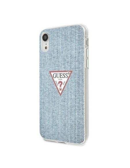 Guess GUHCI61PCUJULLB iPhone Xr mėlyna/ šviesiai mėlyna kieto dėklo džinsų kolekcija Guess GUHCI61PCUJULLB iPhone Xr mėlyna/ šviesiai mėlyna kieto dėklo džinsų kolekcija