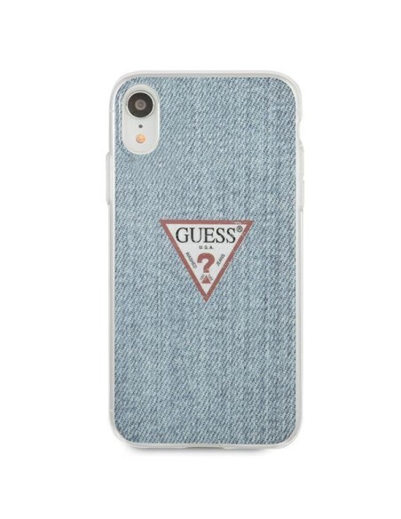 Guess GUHCI61PCUJULLB iPhone Xr mėlyna/ šviesiai mėlyna kieto dėklo džinsų kolekcija Guess GUHCI61PCUJULLB iPhone Xr mėlyna/ šviesiai mėlyna kieto dėklo džinsų kolekcija