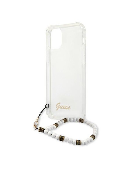 Guess White Pearl dėklas, skirtas iPhone 12 Pro Max - skaidrus Guess White Pearl dėklas, skirtas iPhone 12 Pro Max - skaidrus