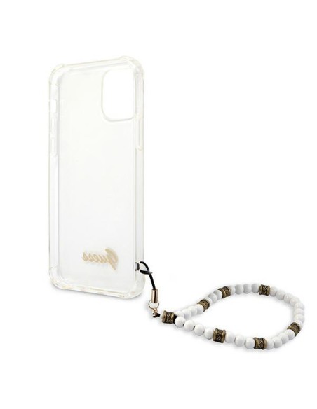 Guess White Pearl dėklas, skirtas iPhone 12 Pro Max - skaidrus Guess White Pearl dėklas, skirtas iPhone 12 Pro Max - skaidrus