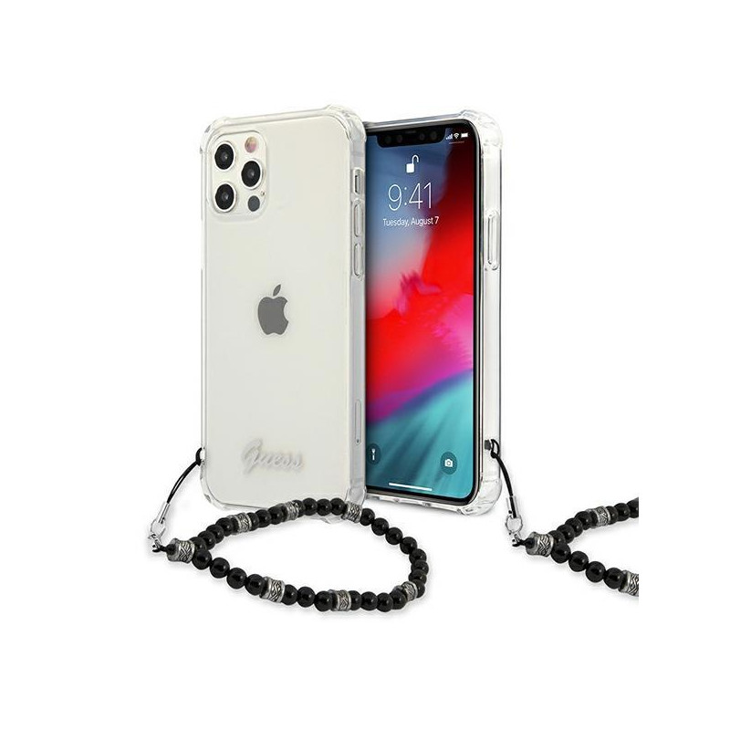 Guess Black Pearl dėklas, skirtas iPhone 12 / iPhone 12 Pro - skaidrus Guess Black Pearl dėklas, skirtas iPhone 12 / iPhone 12 Pro - skaidrus