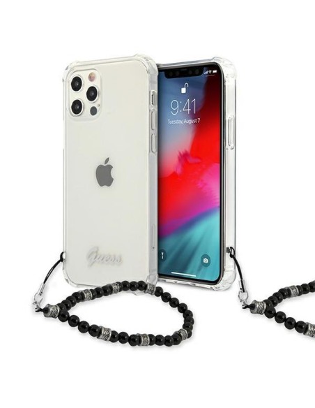 Guess Black Pearl dėklas, skirtas iPhone 12 / iPhone 12 Pro - skaidrus Guess Black Pearl dėklas, skirtas iPhone 12 / iPhone 12 Pro - skaidrus