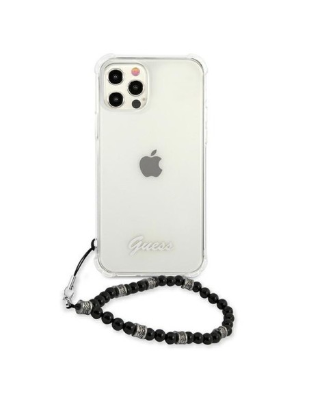 Guess Black Pearl dėklas, skirtas iPhone 12 / iPhone 12 Pro - skaidrus Guess Black Pearl dėklas, skirtas iPhone 12 / iPhone 12 Pro - skaidrus