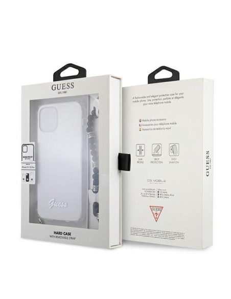 Guess Black Pearl dėklas, skirtas iPhone 12 / iPhone 12 Pro - skaidrus Guess Black Pearl dėklas, skirtas iPhone 12 / iPhone 12 Pro - skaidrus