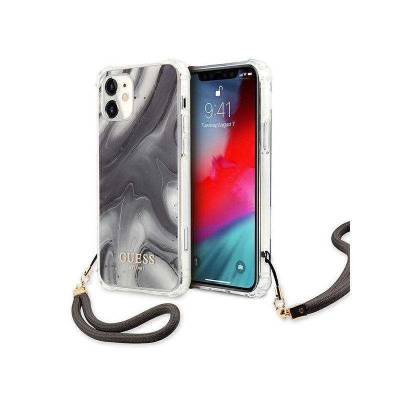 Guess Marble Collection dėklas iPhone 12 mini - pilkas Guess Marble Collection dėklas iPhone 12 mini - pilkas