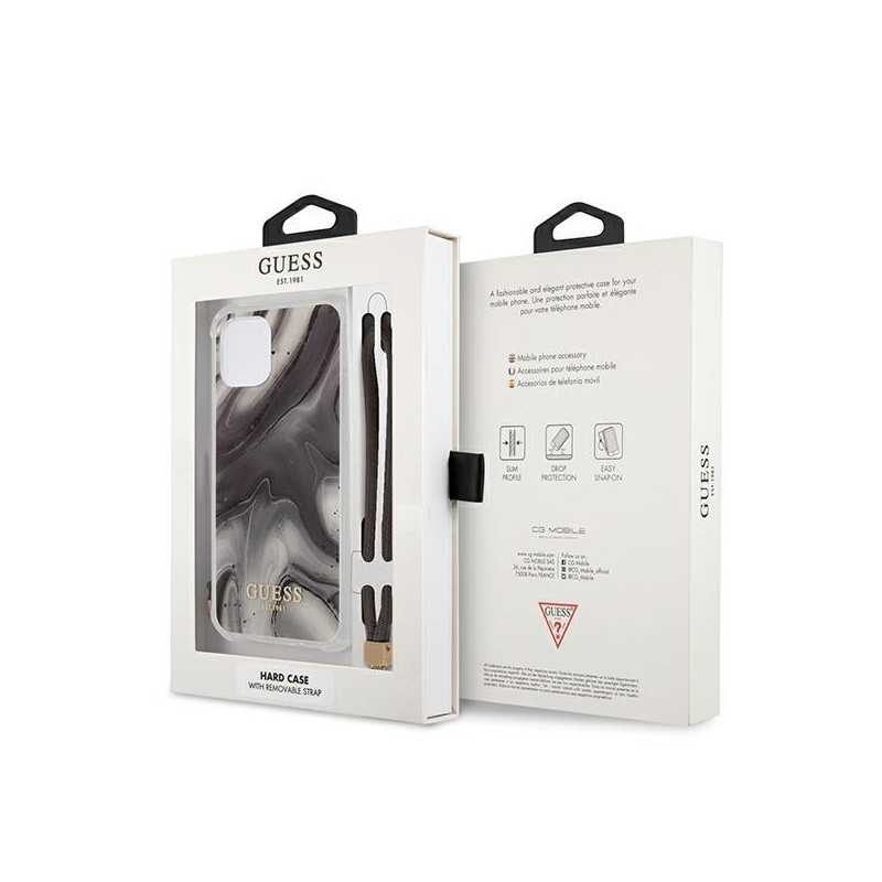 Guess Marble Collection dėklas iPhone 12 mini - pilkas