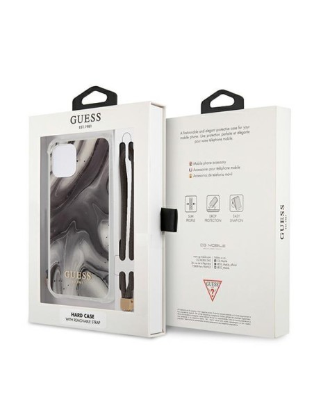 Guess Marble Collection dėklas iPhone 12 mini - pilkas Guess Marble Collection dėklas iPhone 12 mini - pilkas