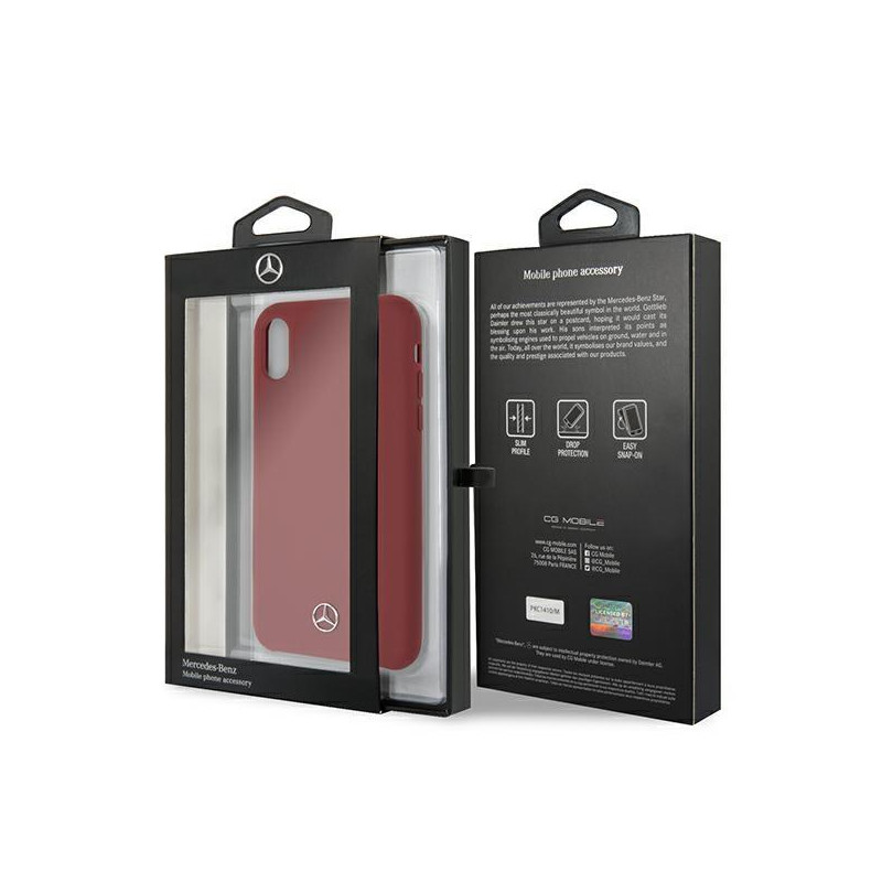 Mercedes Silicone Line dėklas iPhone Xr - raudonas