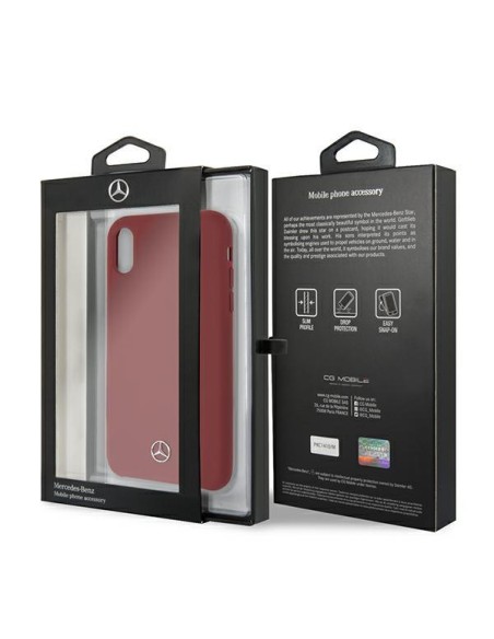 Mercedes Silicone Line dėklas iPhone Xr - raudonas Mercedes Silicone Line dėklas iPhone Xr - raudonas