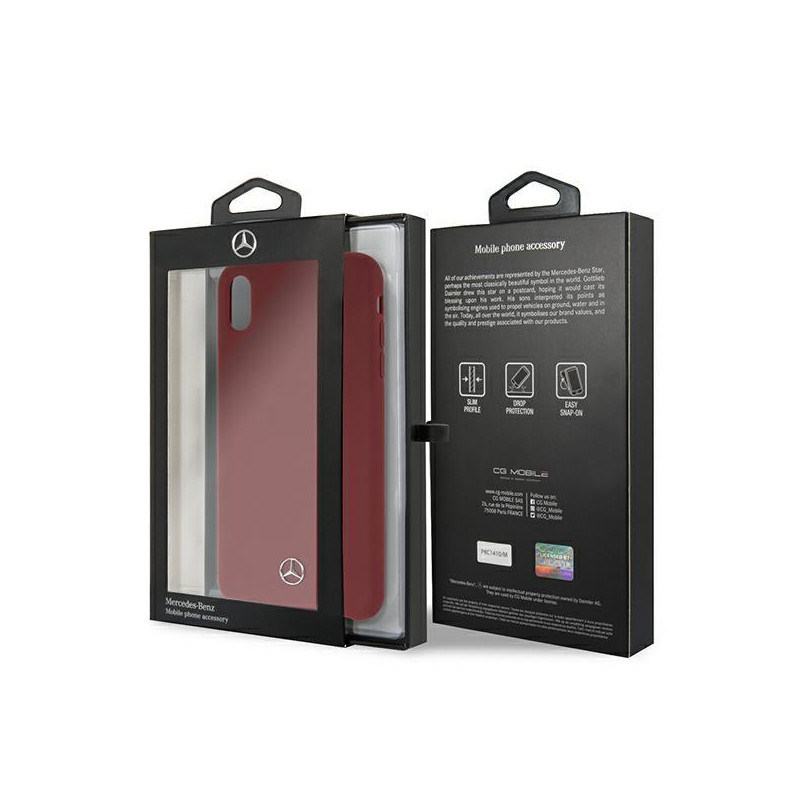 Mercedes Silicone Line dėklas iPhone Xs Max - raudonas