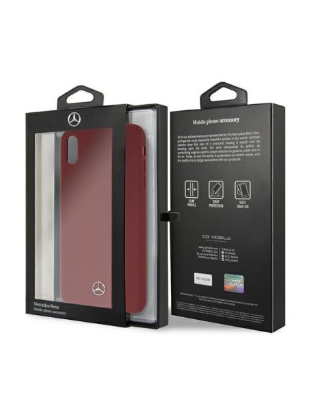 Mercedes Silicone Line dėklas iPhone Xs Max - raudonas Mercedes Silicone Line dėklas iPhone Xs Max - raudonas