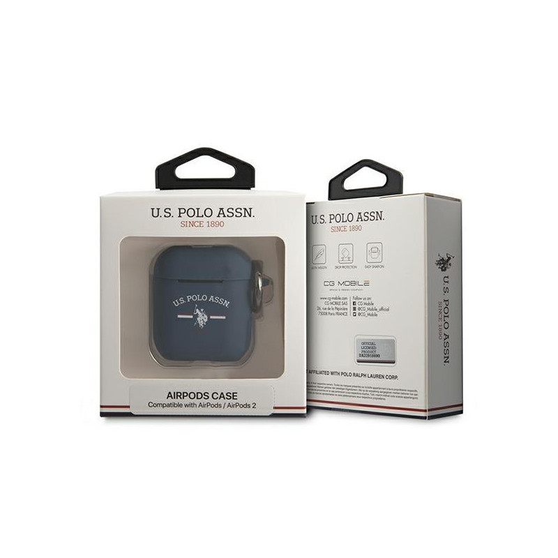 JAV Polo Assn byla Silikono kolekcija, skirta AirPods 1/ 2 – tamsiai mėlyna