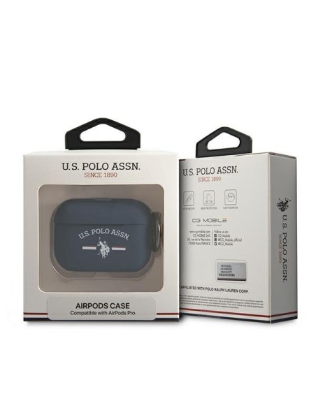 JAV Polo Assn byla Silikono kolekcija, skirta AirPods Pro – tamsiai mėlyna JAV Polo Assn byla Silikono kolekcija, skirta AirPods Pro – tamsiai mėlyna