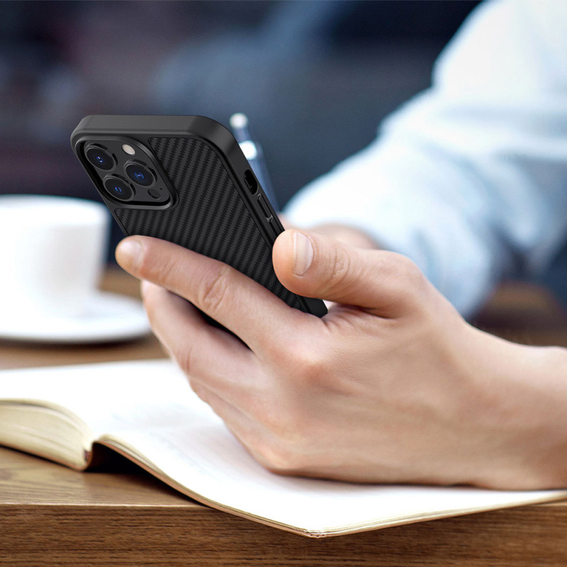 Nillkin Synthetic Fiber Carbon iPhone 13 Pro dėklas juodas