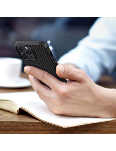 Nillkin Synthetic Fiber Carbon iPhone 13 Pro Max dėklas juodas