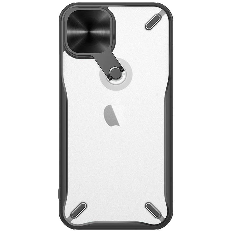 Nillkin Cyclops Case tvirtas dėklas su fotoaparato dangteliu ir sulankstomu stovu iPhone 13 juodai Nillkin Cyclops Case tvirtas dėklas su fotoaparato dangteliu ir sulankstomu stovu iPhone 13 juodai