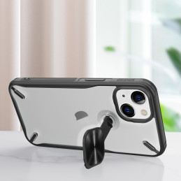 Nillkin Cyclops Case tvirtas dėklas su fotoaparato dangteliu ir sulankstomu stovu iPhone 13 juodai