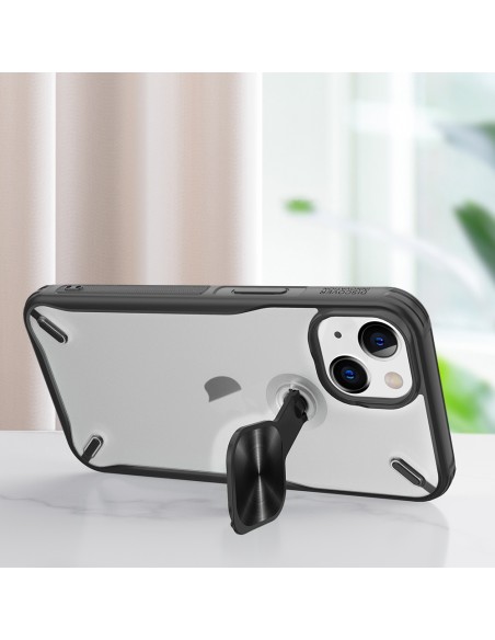 Nillkin Cyclops Case tvirtas dėklas su fotoaparato dangteliu ir sulankstomu stovu iPhone 13 juodai
