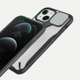 Nillkin Cyclops Case tvirtas dėklas su fotoaparato dangteliu ir sulankstomu stovu iPhone 13 juodai