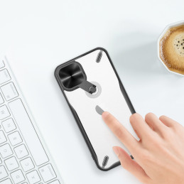 Nillkin Cyclops Case tvirtas dėklas su fotoaparato dangteliu ir sulankstomu stovu iPhone 13 juodai