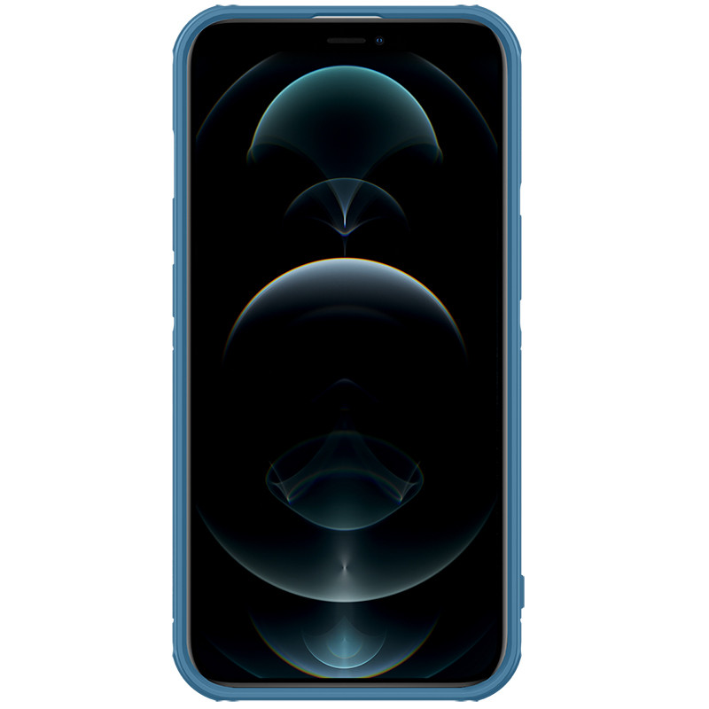 Nillkin Cyclops Case tvirtas dėklas su fotoaparato dangteliu ir sulankstomu stovu iPhone 13 mėlynam