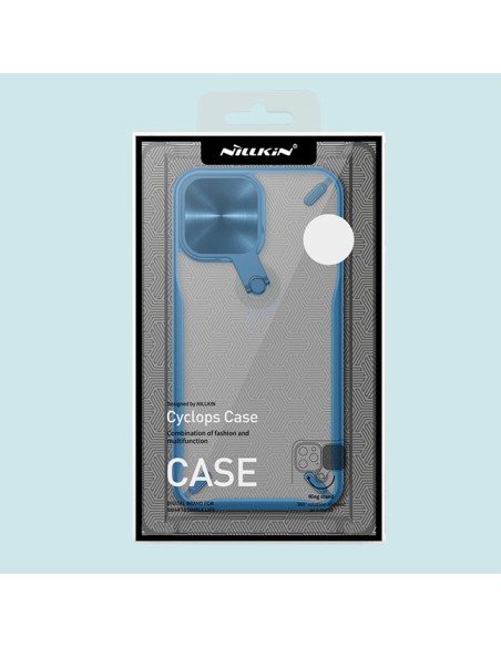 Nillkin Cyclops Case tvirtas dėklas su fotoaparato dangteliu ir sulankstomu stovu iPhone 13 mėlynam Nillkin Cyclops Case tvirtas dėklas su fotoaparato dangteliu ir sulankstomu stovu iPhone 13 mėlynam