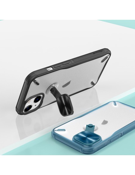 Nillkin Cyclops Case tvirtas dėklas su fotoaparato dangteliu ir sulankstomu stovu iPhone 13 mėlynam Nillkin Cyclops Case tvirtas dėklas su fotoaparato dangteliu ir sulankstomu stovu iPhone 13 mėlynam