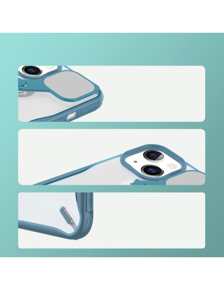 Nillkin Cyclops Case tvirtas dėklas su fotoaparato dangteliu ir sulankstomu stovu iPhone 13 mėlynam Nillkin Cyclops Case tvirtas dėklas su fotoaparato dangteliu ir sulankstomu stovu iPhone 13 mėlynam