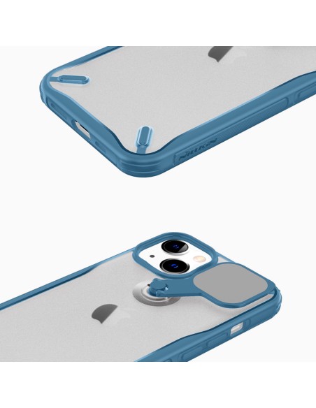 Nillkin Cyclops Case tvirtas dėklas su fotoaparato dangteliu ir sulankstomu stovu iPhone 13 mėlynam Nillkin Cyclops Case tvirtas dėklas su fotoaparato dangteliu ir sulankstomu stovu iPhone 13 mėlynam