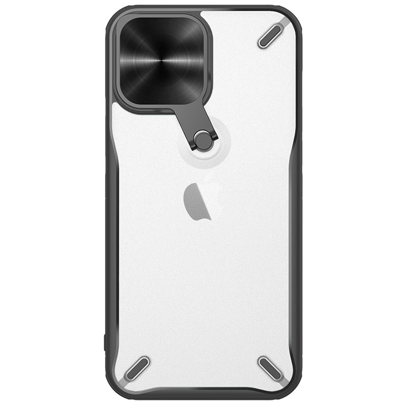 Nillkin Cyclops Case tvirtas dėklas su fotoaparato dangteliu ir sulankstomu stovu iPhone 13 Pro juodas