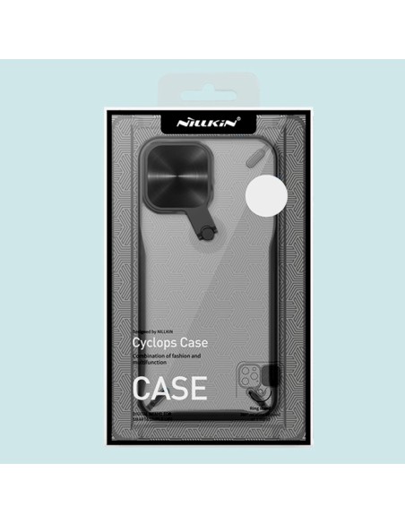 Nillkin Cyclops Case tvirtas dėklas su fotoaparato dangteliu ir sulankstomu stovu iPhone 13 Pro juodas Nillkin Cyclops Case tvirtas dėklas su fotoaparato dangteliu ir sulankstomu stovu iPhone 13 Pro juodas