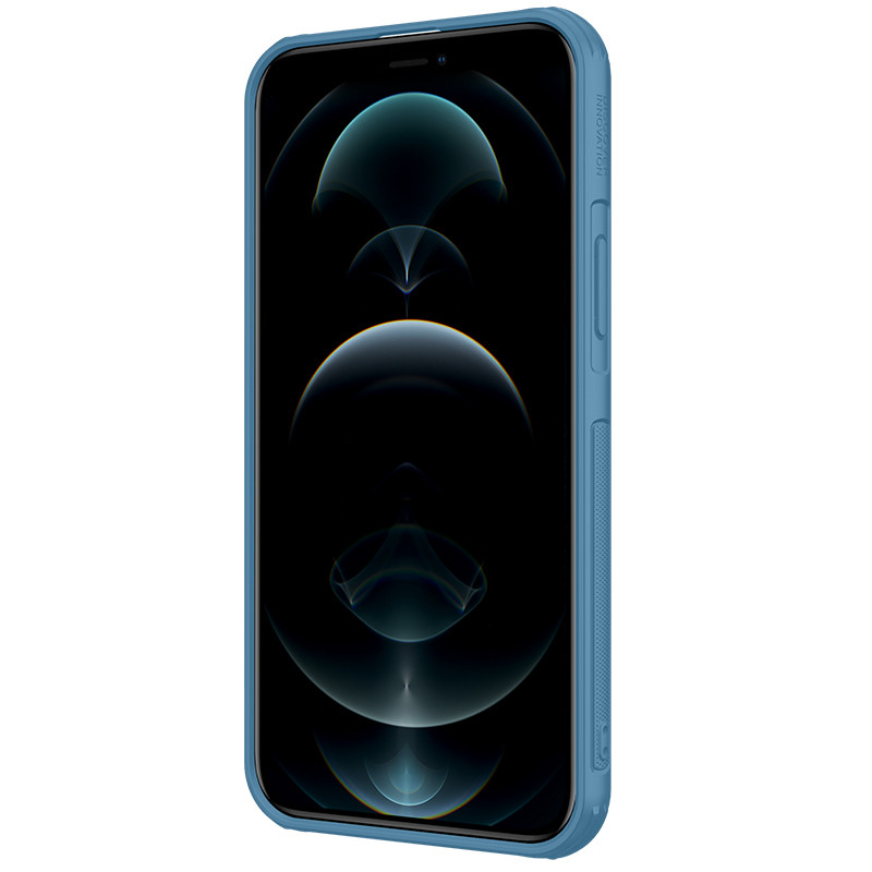 Nillkin Cyclops Case patvarus dėklas su fotoaparato dangteliu ir sulankstomu stovu iPhone 13 Pro mėlynai