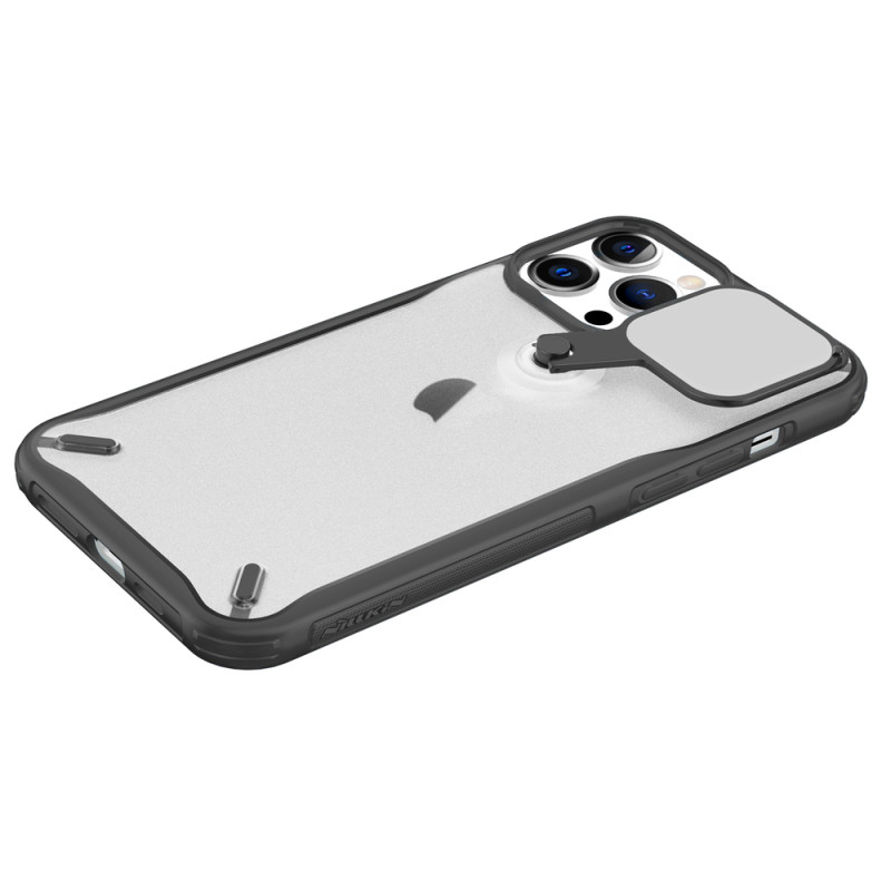 Nillkin Cyclops Case tvirtas dėklas su fotoaparato dangteliu ir sulankstomu stovu iPhone 13 Pro Max juodas