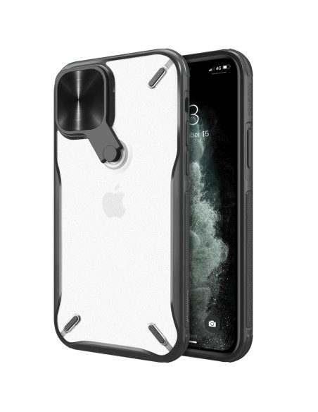 Nillkin Cyclops Case tvirtas dėklas su fotoaparato dangteliu ir sulankstomu stovu iPhone 13 Pro Max juodas