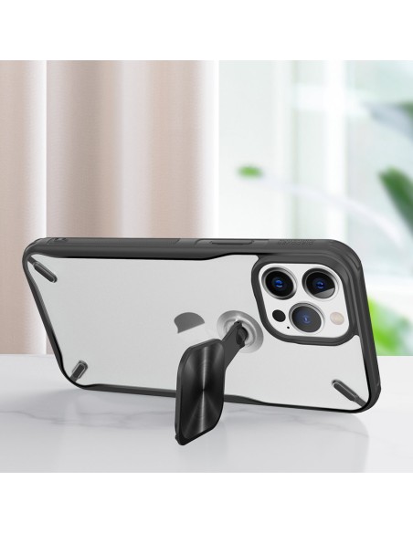 Nillkin Cyclops Case tvirtas dėklas su fotoaparato dangteliu ir sulankstomu stovu iPhone 13 Pro Max juodas
