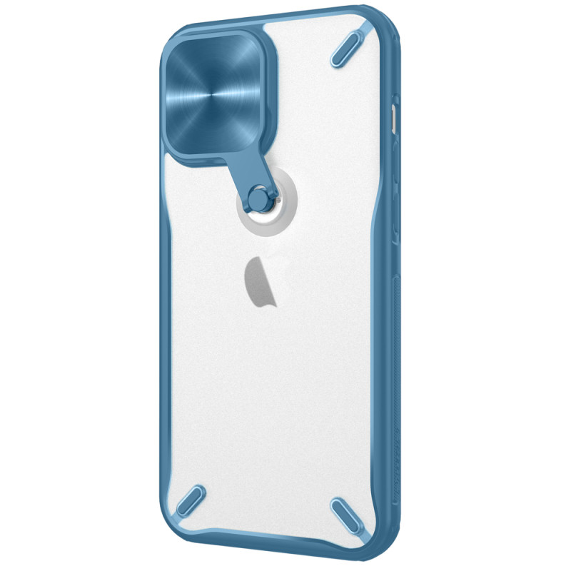 Nillkin Cyclops Case patvarus dėklas su fotoaparato dangteliu ir sulankstomu stovu iPhone 13 Pro Max mėlynai Nillkin Cyclops Case patvarus dėklas su fotoaparato dangteliu ir sulankstomu stovu iPhone 13 Pro Max mėlynai