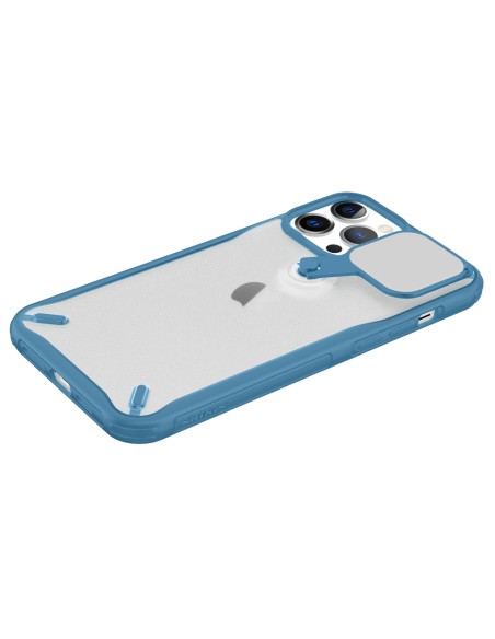 Nillkin Cyclops Case patvarus dėklas su fotoaparato dangteliu ir sulankstomu stovu iPhone 13 Pro Max mėlynai Nillkin Cyclops Case patvarus dėklas su fotoaparato dangteliu ir sulankstomu stovu iPhone 13 Pro Max mėlynai