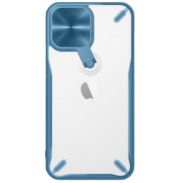 Nillkin Cyclops Case patvarus dėklas su fotoaparato dangteliu ir sulankstomu stovu iPhone 13 Pro Max mėlynai